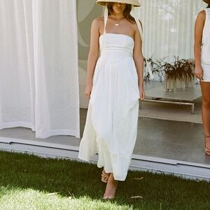 SABO White Kenna Strapless Maxi Dress